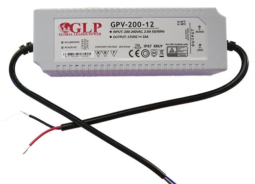 200W LED Maitinimo šaltinis GPV 12V IP67