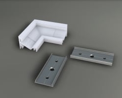 LED juostos profilio CORNER14 kampinis sujungimas 90°, baltas