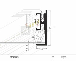 1m LED juostos profilio AMBI12, anoduotas