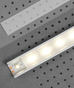 1m LED juostos profilio dangtelis E, matinis