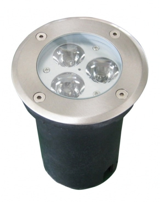3W LED grindinio šviestuvas, apvalus, (3000K) šiltai balta