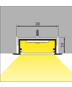 LED juostos profilis TOPMET VARIO30-06 montavimas į lubas