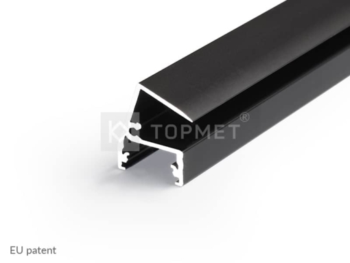 LED juostos profilis TOPMET EDGE10, juodai anoduotas 1m
