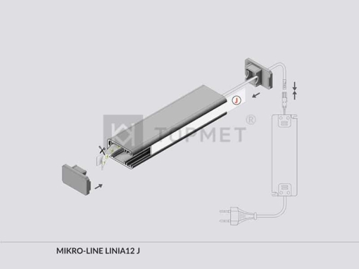 1m LED juostos profilio TOPMET MIKRO-LINE12 montavimas