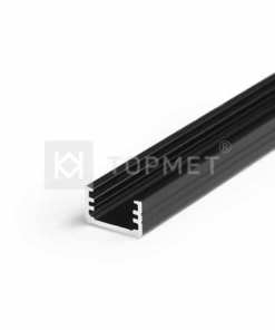 LED juostos profilis TOPMET SLIM8, juodas - 1m.