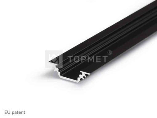 LED juostos profilis TOPMET TRIO10, juodai anoduotas -1m