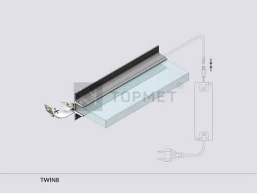 1m LED juostos profilis TOPMET TWIN8