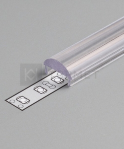 1m LED juostos profilio dangtelis C su lęšiu (skaidrus)