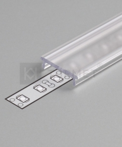 1m LED juostos profilio dangtelis F (skaidrus) KLIK