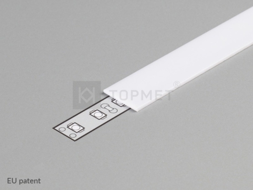 1m LED juostos profilio dangtelis J, baltas