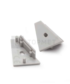 LED juostos profilio CORNER14 užbaigimo elementas su skyle, pilkas