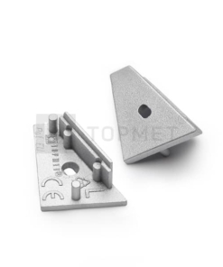 LED juostos profilio CORNER14 užbaigimo elementas su skyle, sidabrinis