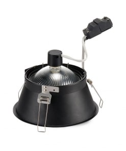 50W juodas apvalus įleidžiamas LED šviestuvas SLV HORN QPAR511