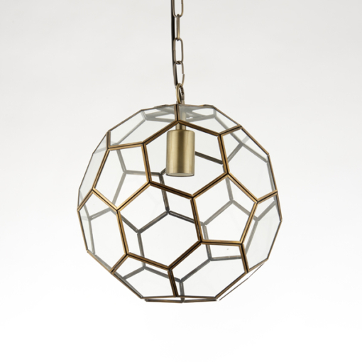 Pakabinamas šviestuvas su stikliniu geometrinių formų gaubtu Endon MIELE