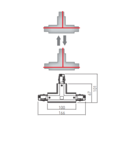 ReguliuojamaT formos jungtis 4 šerdžių bėgeliui GTV X-RAIL